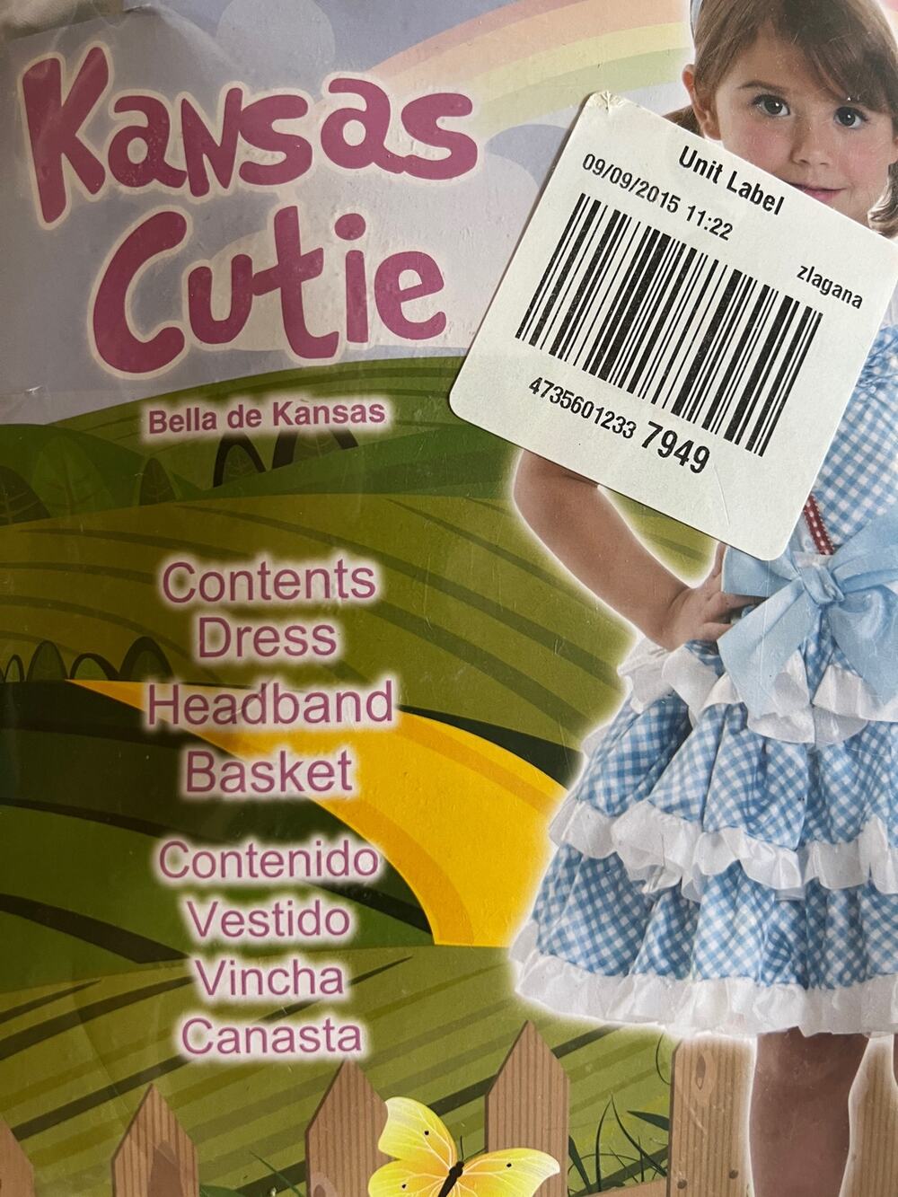 NEW Goodmark Kansas Cutie Dorothy Dress Halloween Costume 2T